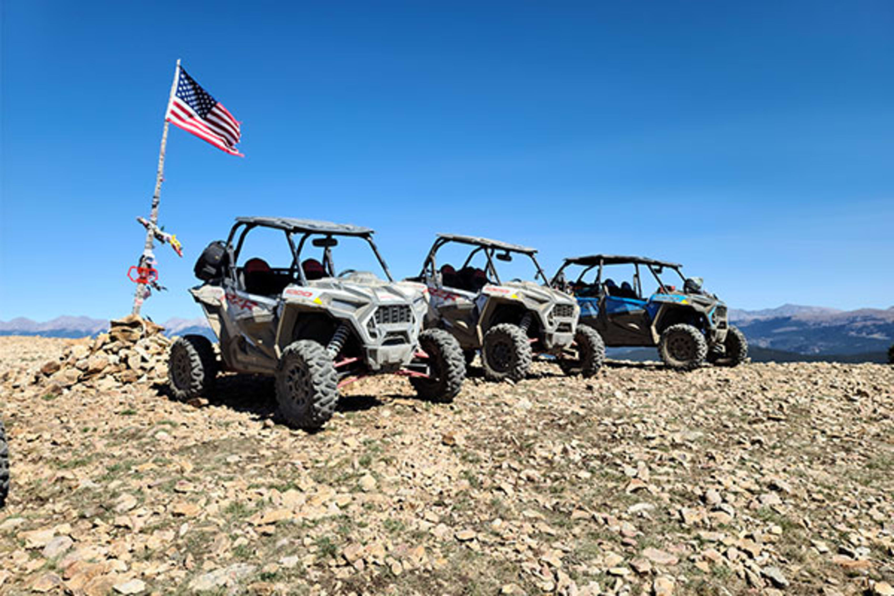 Three Polaris ORVs in Colorado