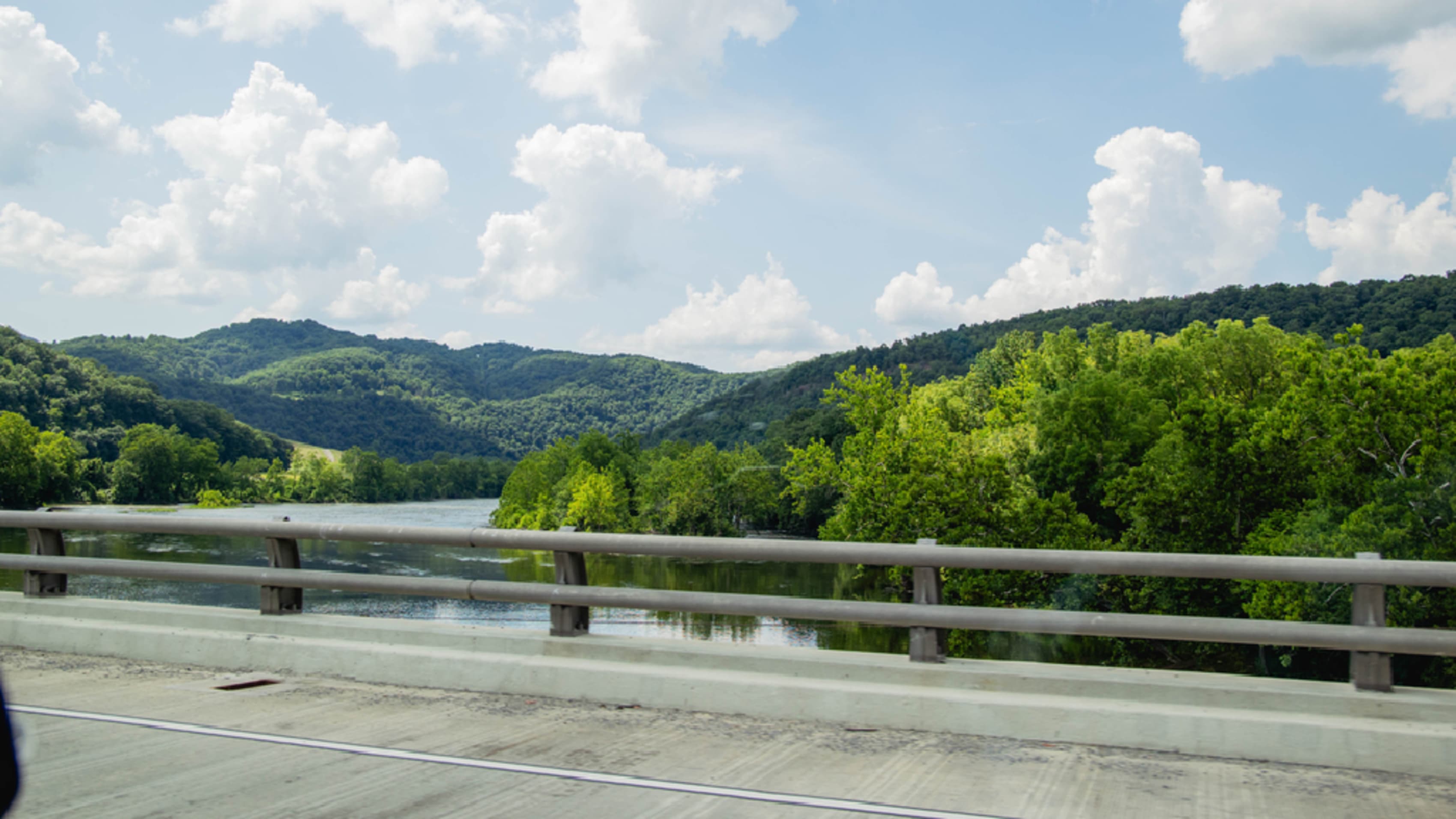 river cutting through the Blue Ridge Mountains