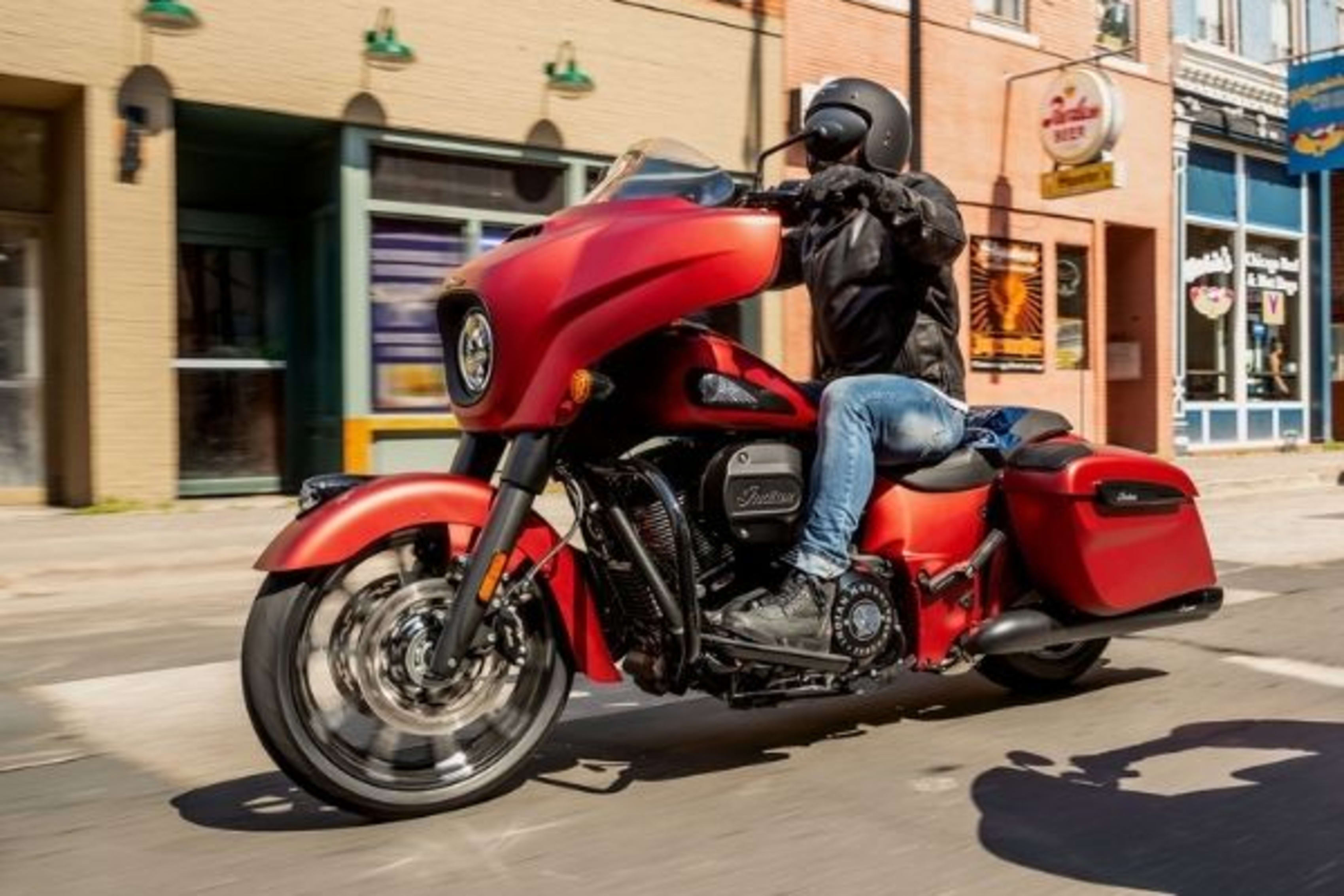rider on an Indian Motorcycle Rental