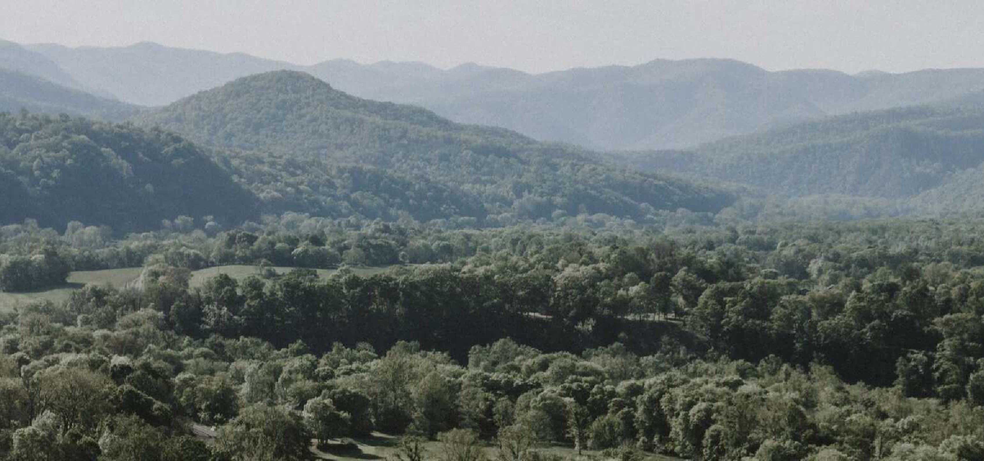 Rolling hills in West Virginia