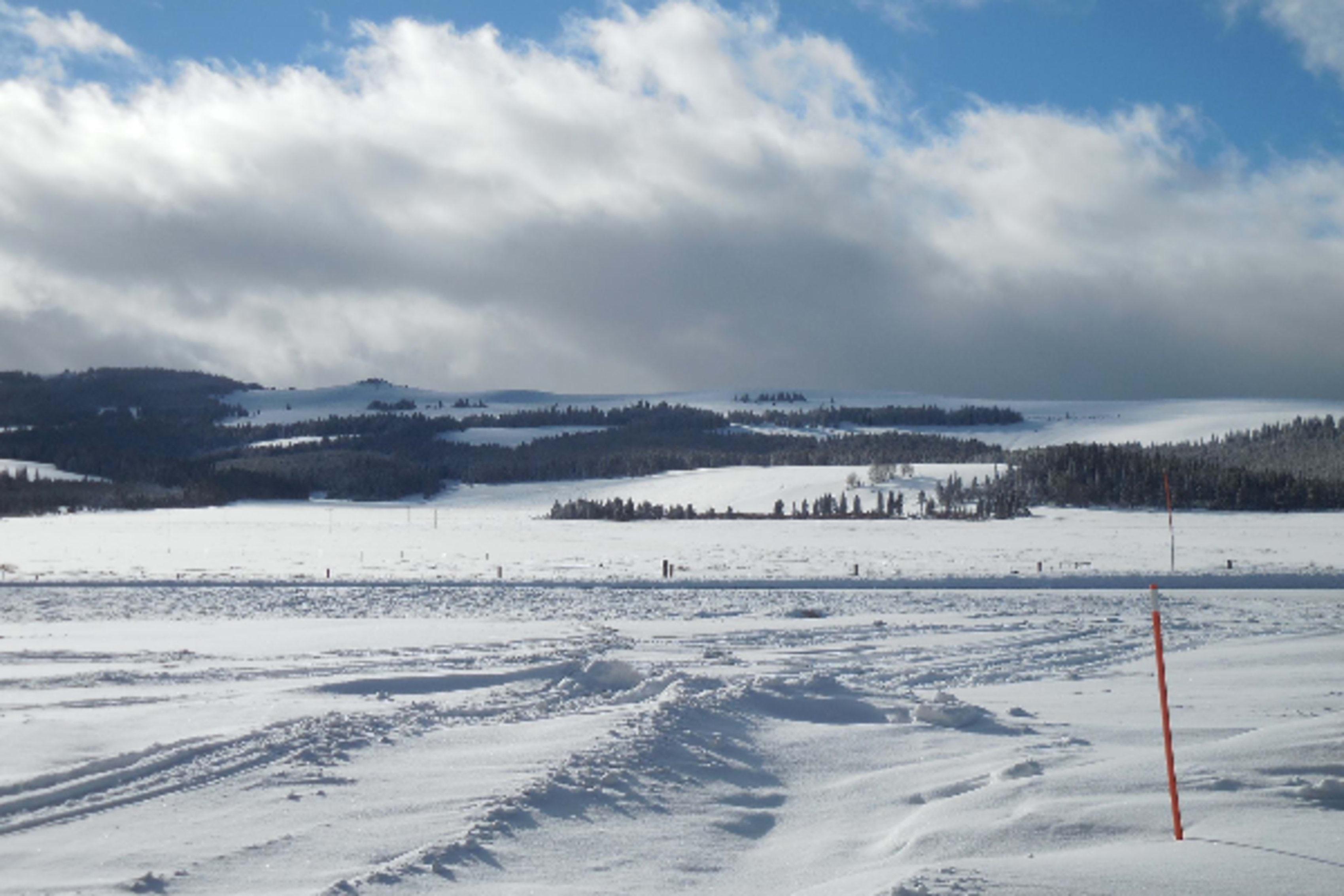 Snow-covered Wyoming meadow