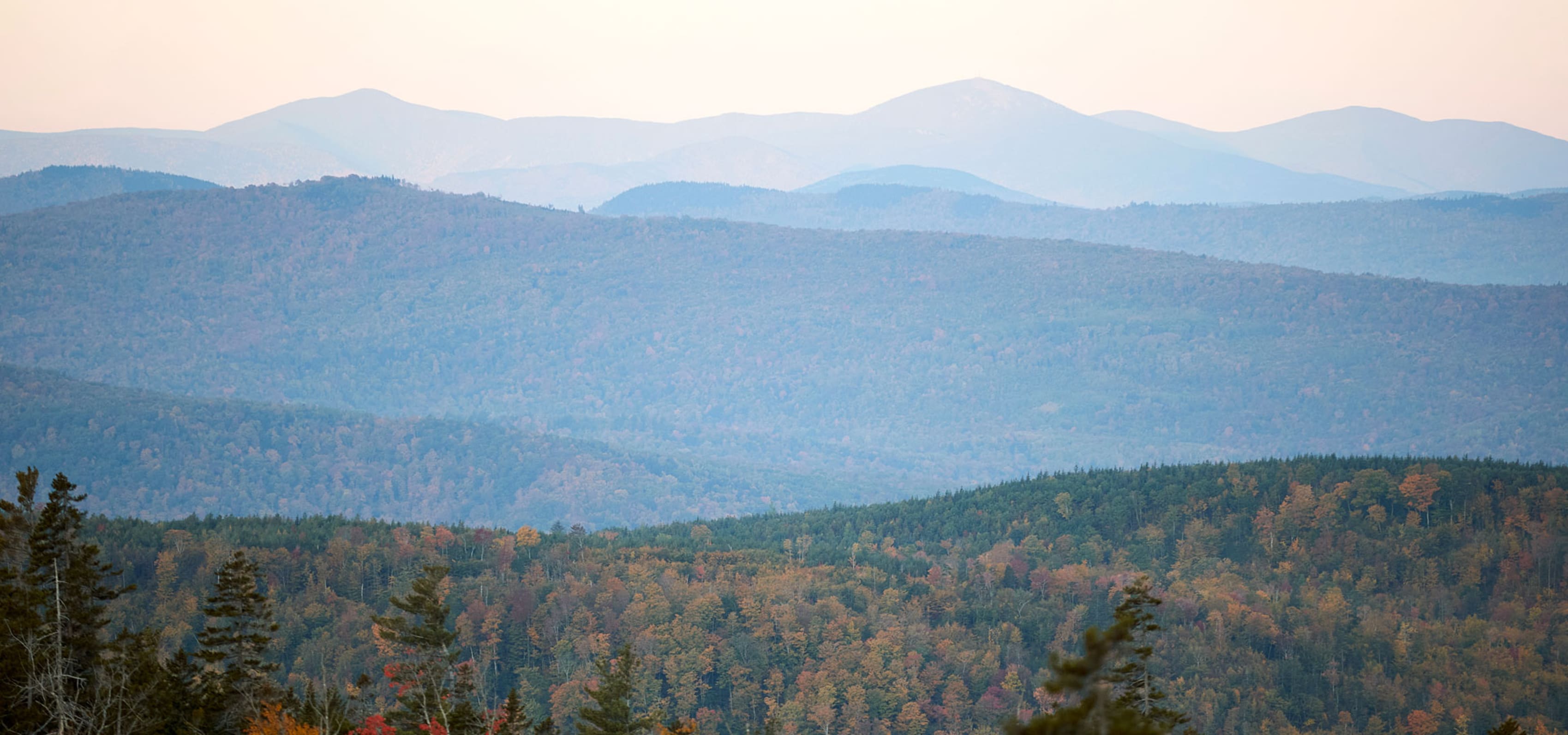 Scenic hillside view near Jackman, Maine